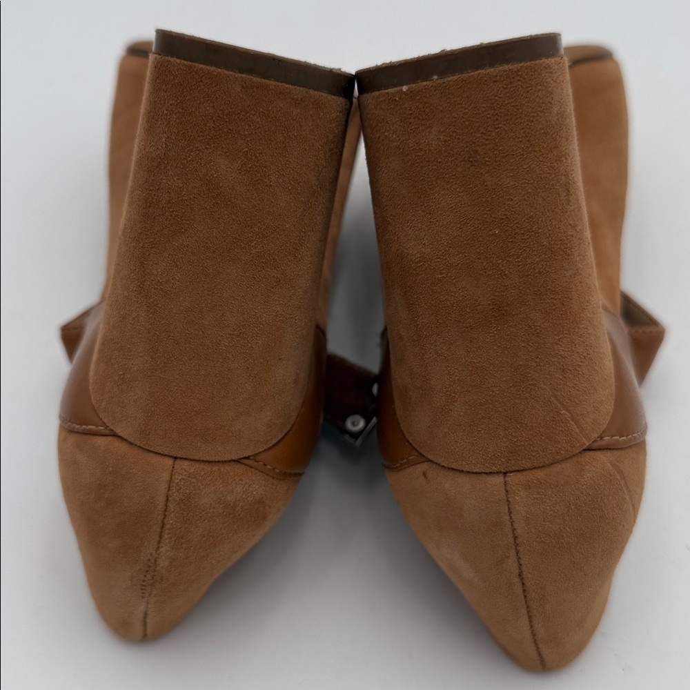 Naturalizer Elegant Tan Block Heel Mary Jane Shoes women 7.5 leather suede Y2K - Picture 10 of 14